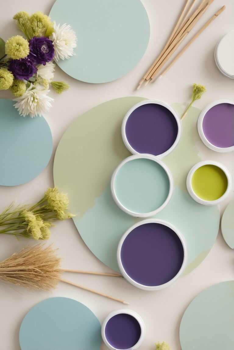 Top 5 Palettes SW colors with Chartreuse and Deep Purple for your room