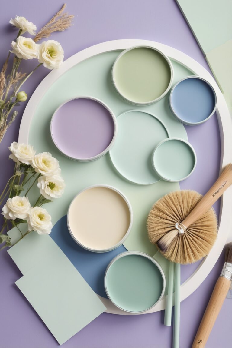 Top 5 Palettes SW colors with Pear Green and Lavender Mist for your room