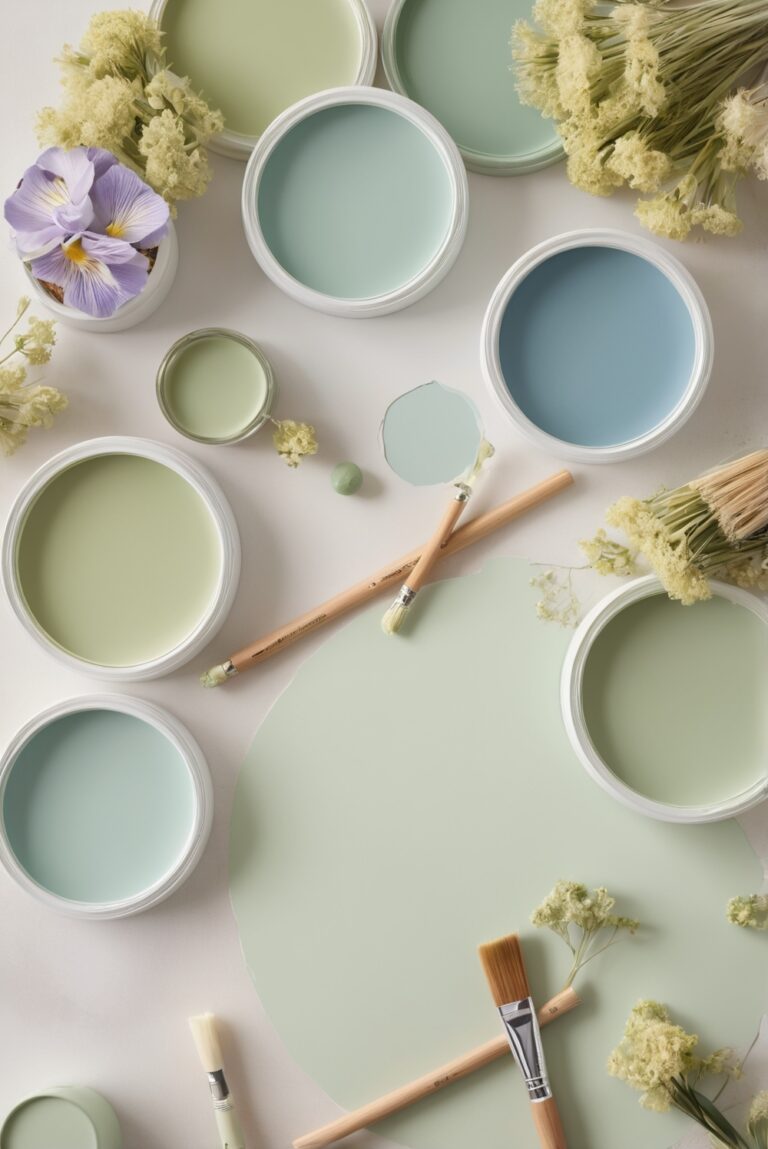 Top 5 Palettes SW colors with Pistachio Green and Iris for your room