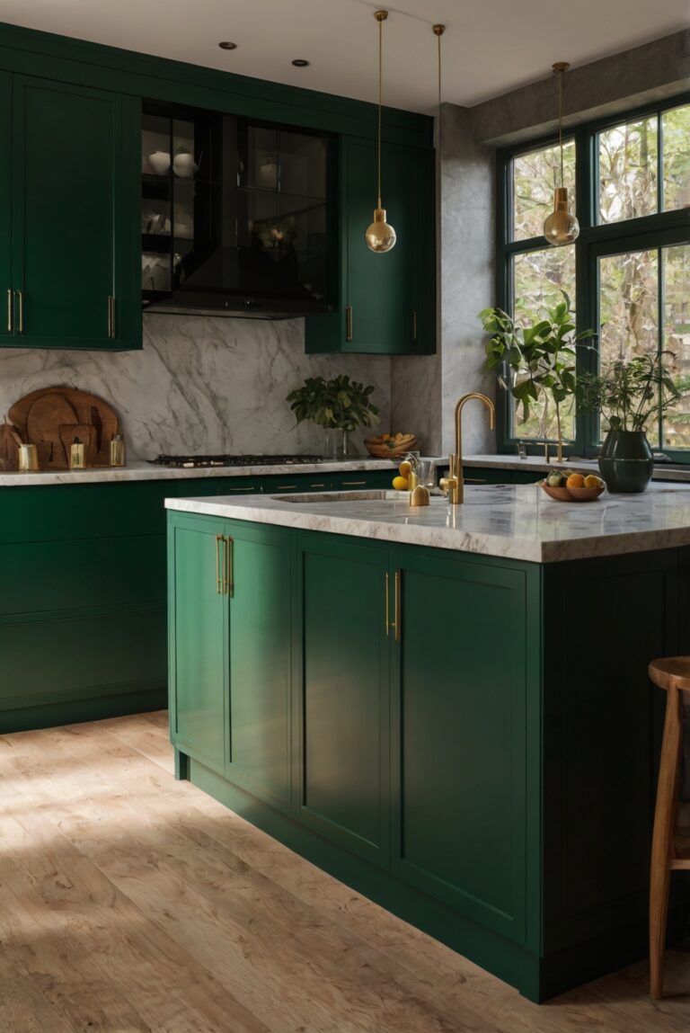 Verdant Vibes: Embracing Nature with Dark Green Cabinets