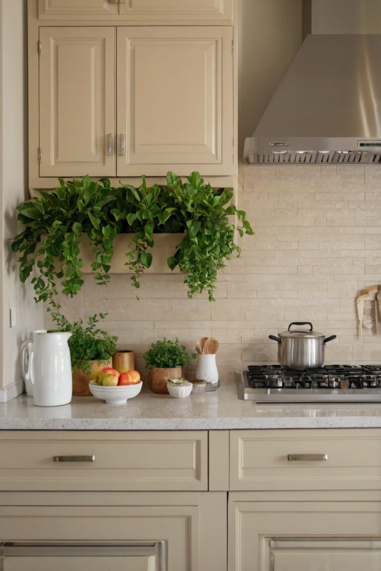 how to decorate above cabinets in kitchen