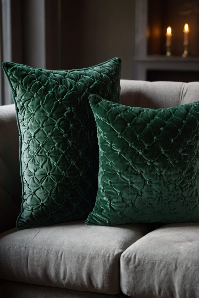 Adding Luxury to Your Space: Dark Green Velvet Throw Pillows