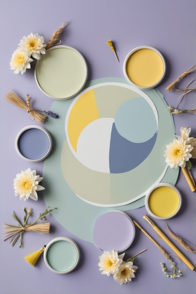 Best 5 Palettes SW colors with Lilac and Lemon Yellow for your Kitchen