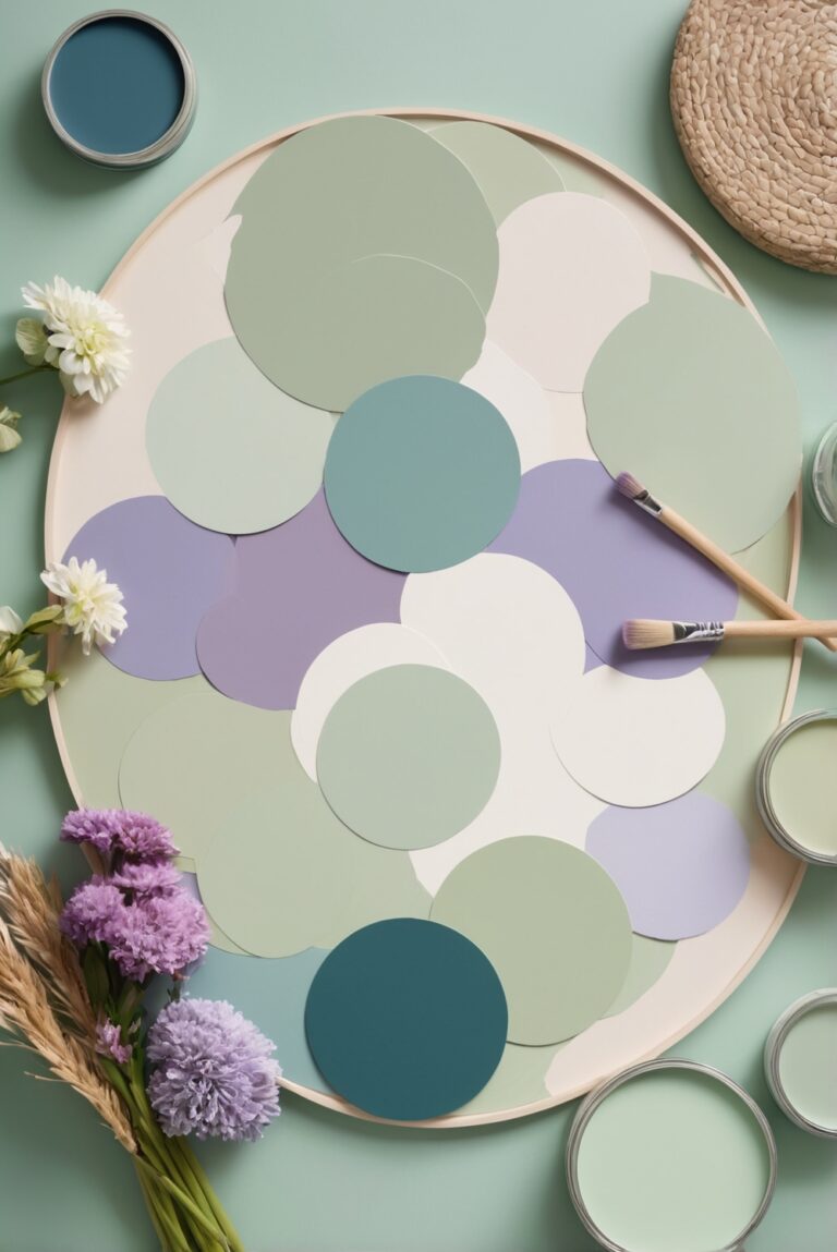 Best 5 Palettes SW colors with Lilac and Meadow Green for your Kitchen