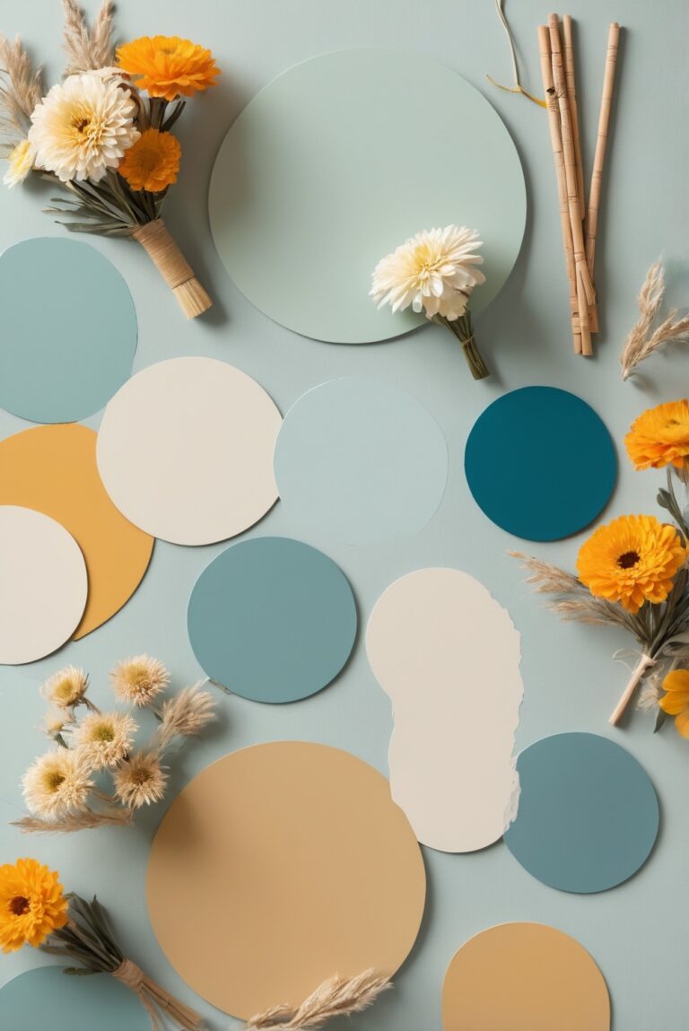 Best 5 Palettes SW colors with Marigold and Teal for your Kitchen