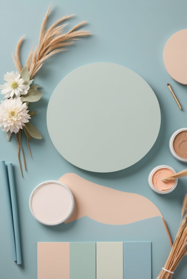 Best 5 Palettes SW colors with Peach and Soft Blue for your Kitchen