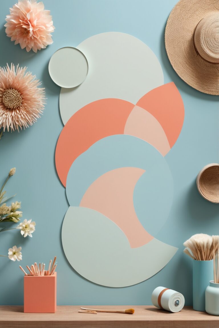 Best 5 Palettes SW colors with Sky Blue and Coral for your Kitchen