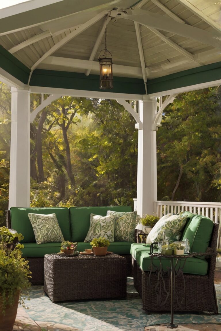 Create a Cozy Gazebo Using Sherwin Williams Green Paint.