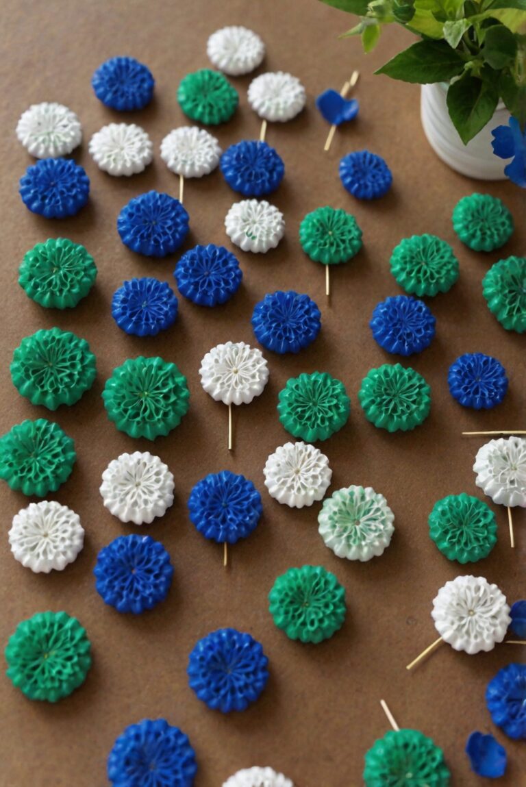 Creative Memorial Day Crafts with Green and Blue Accents.