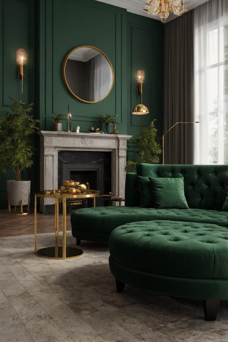 Evergreen Elegance: Elevating Your Living Room with Rich Green Tones