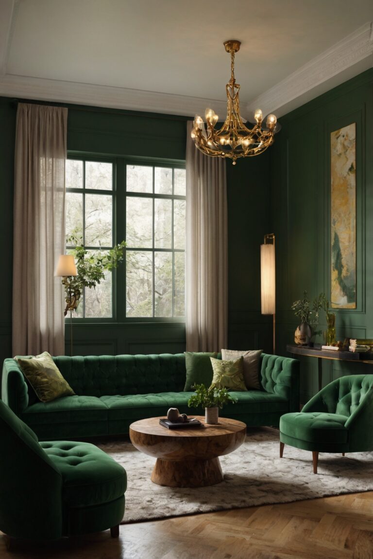 Green Sanctuary: Elevating Your Living Room with Rich Tones