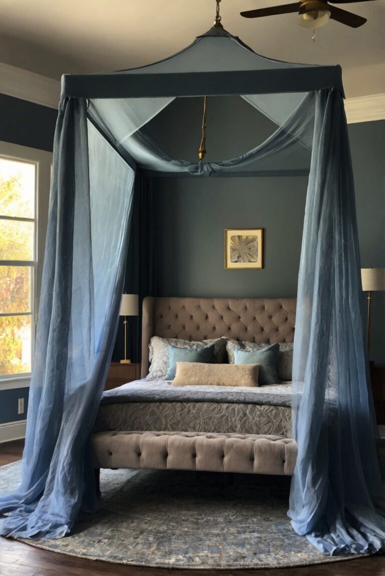 How can I create a romantic canopy bed in my bedroom?