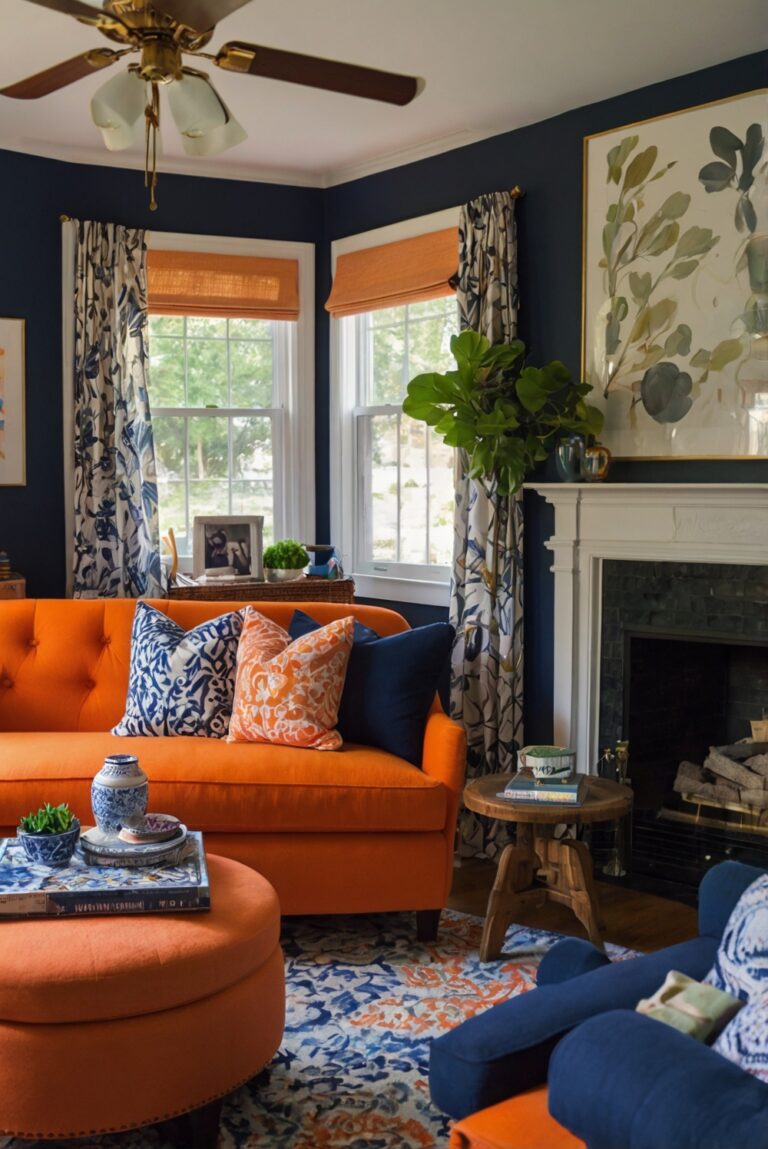 Navy and Orange Living Room: Balancing Bold Colors for a Stunning Space