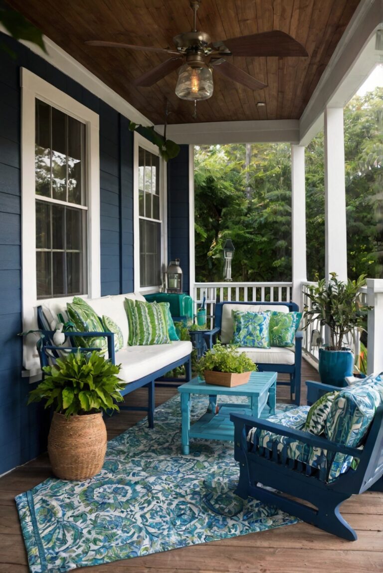 Refresh Your Summer Porch with Blue and Green Decor.