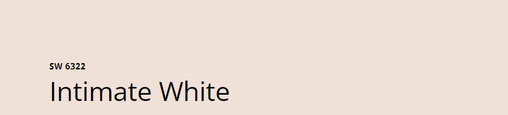 Sherwin Williams Intimate White (SW SW 6322)
A soft, warm white with subtle beige undertones, creating a cozy and inviting atmosphere. Ideal for brightening spaces while maintaining a serene, sophisticated look.