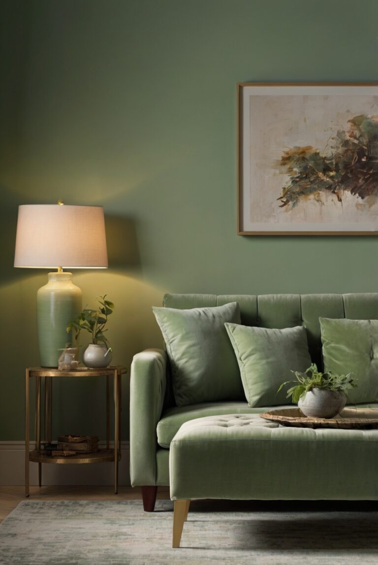 Serene Sage: Elevating Your Living Room with Soft Green Hues