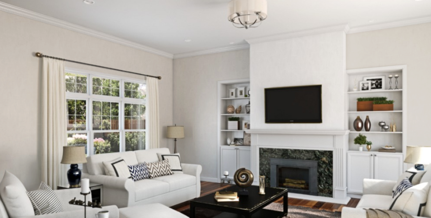 Sherwin Williams Eider White (SW 7014)
A versatile white with a hint of gray, providing a serene and sophisticated backdrop that works well with a range of architectural styles.