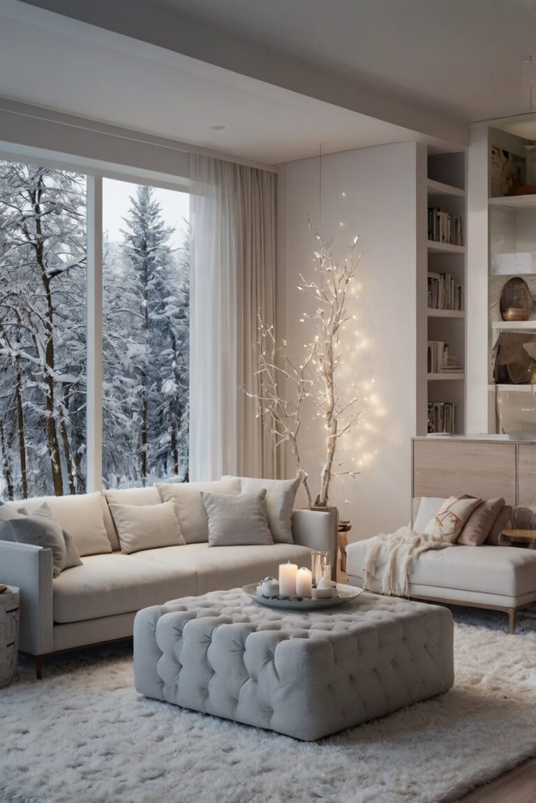 Snowy Serenity: Creating a Peaceful Living Space with White Accents