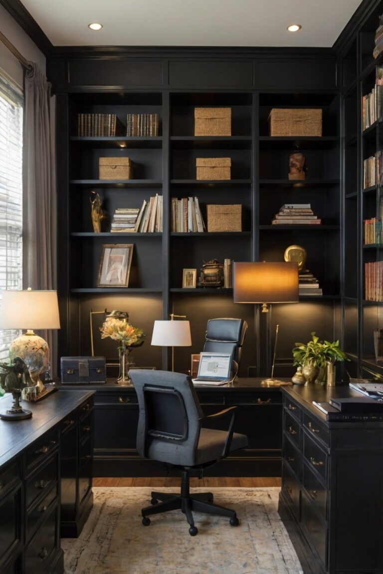 Transform Your Workspace with Black Office Built-Ins: Ideas and Inspiration