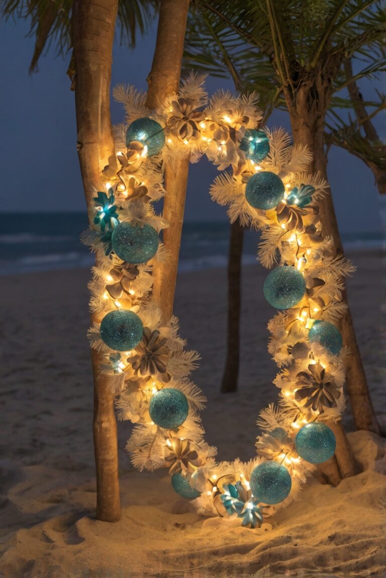 What are some creative ways to use beach-themed Christmas garland in my decor?