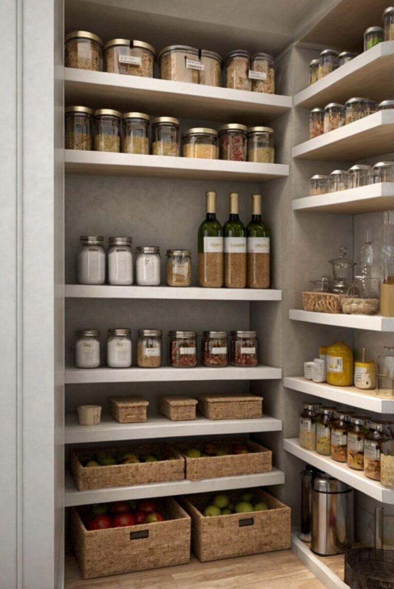 What are the ideal dimensions for a small walk-in pantry?