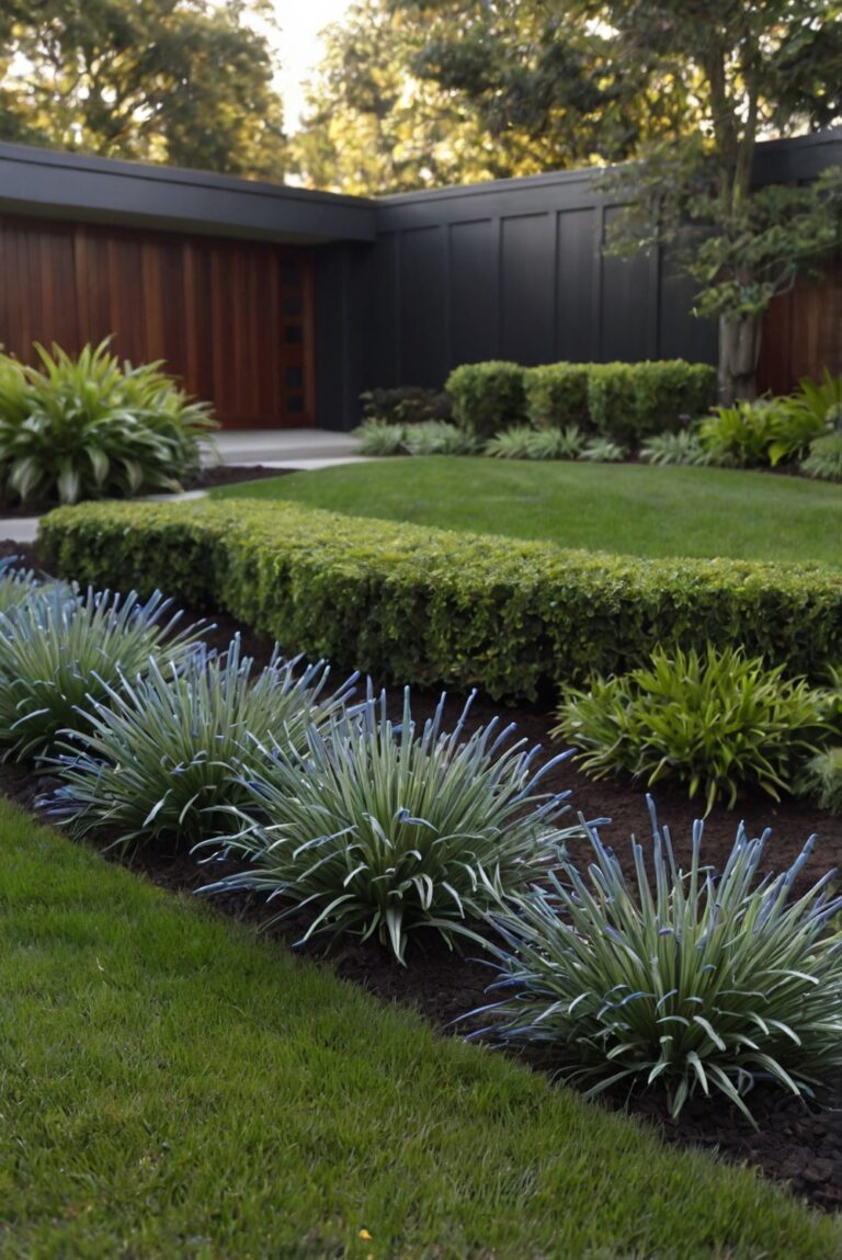 Create Modern Lawn Borders Using Sherwin Williams Blue Paint.