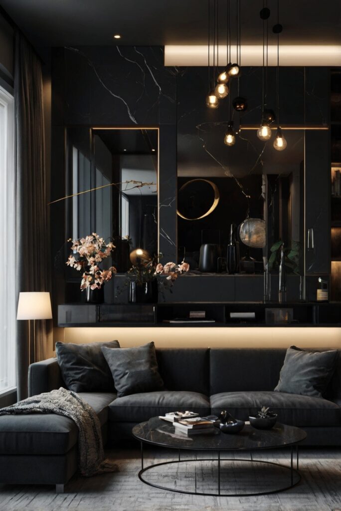 Modern Black Living Room Design: Sleek & Sophisticated Spaces
