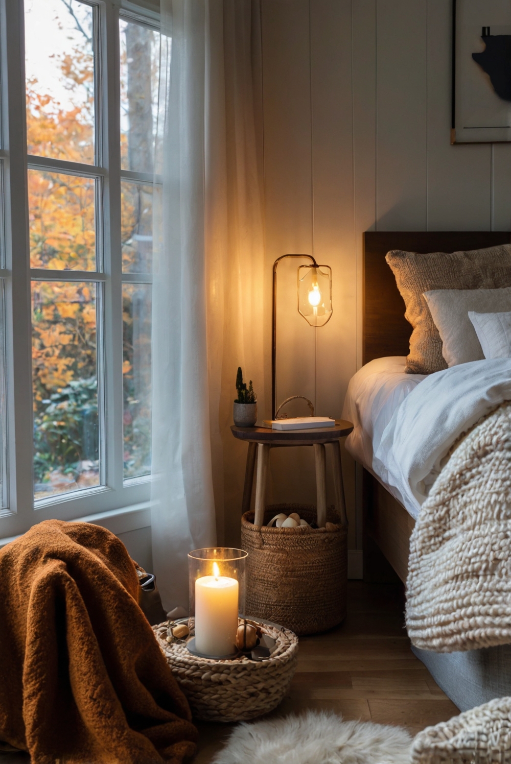 cozy bedroom decor, fall bedroom design, autumn bedroom aesthetic, cozy fall bedroom ideas, bedroom decor inspiration