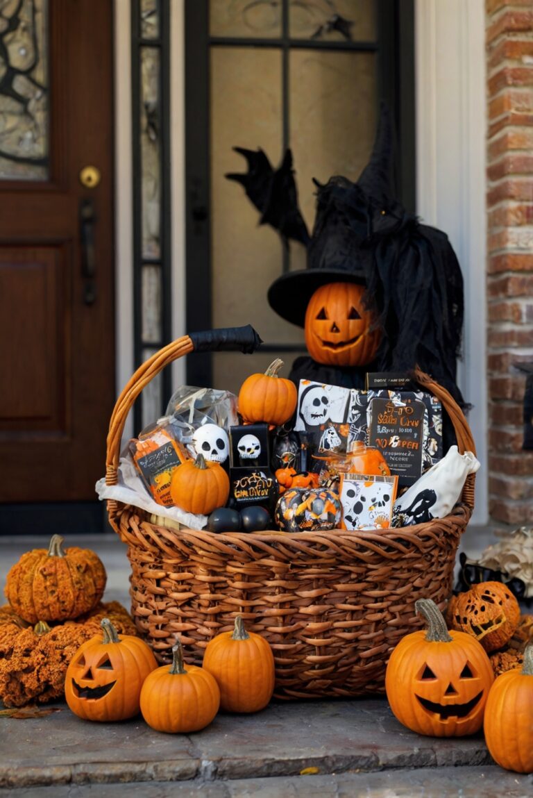 Halloween gift basket, Halloween treats basket, Halloween basket decorations, Halloween gift ideas, Halloween party favors