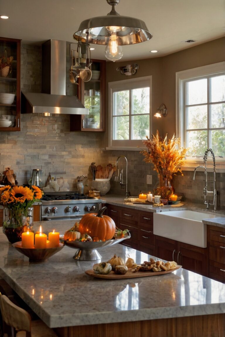 1. Fall kitchen decor 2. Cozy kitchen decor 3. Seasonal kitchen decor 4. Autumn kitchen decorations 5. Warm kitchen decor