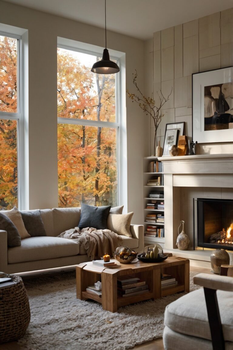 fall home decor, cozy living room ideas, stylish interior design, seasonal color schemes, budget-friendly home updates