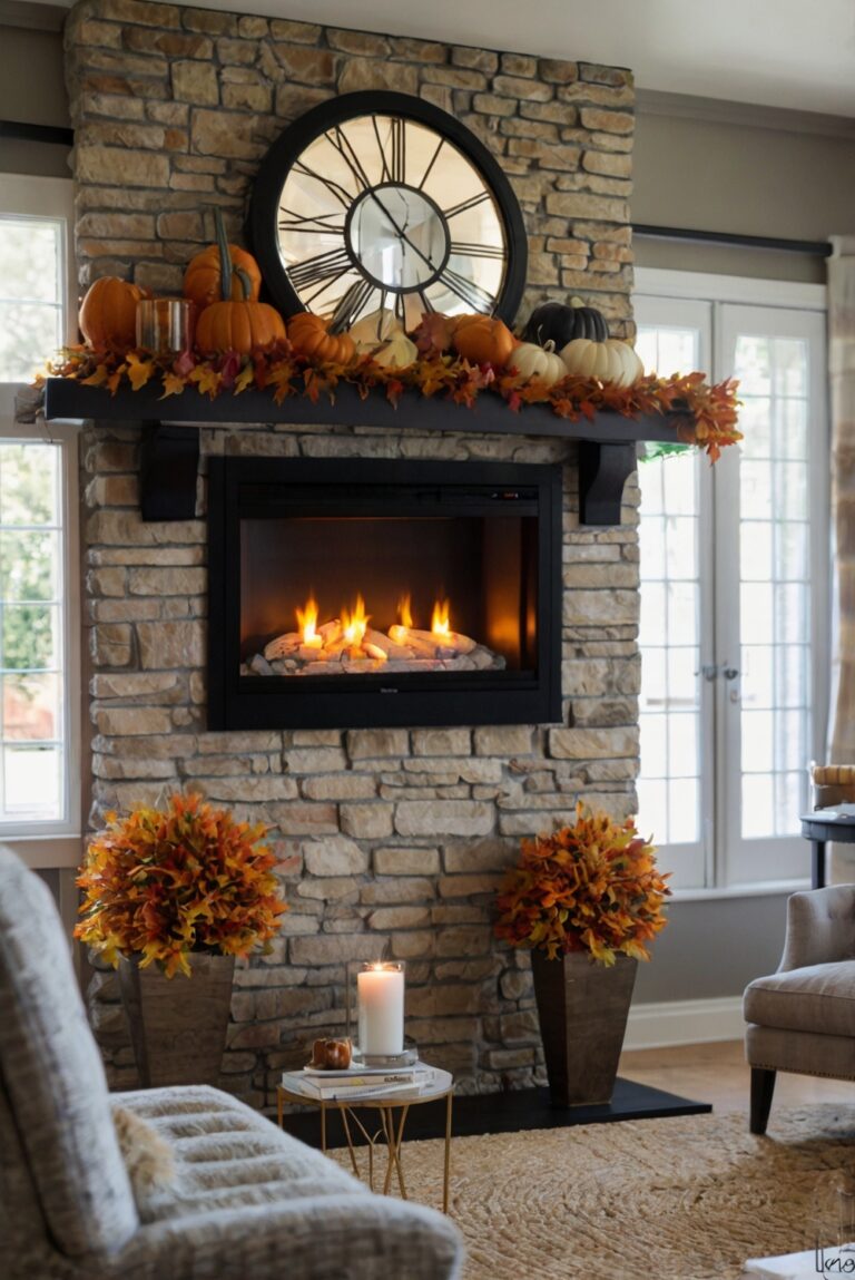 Fall Mantle Decor Ideas, Cozy Fall Mantle Setup, Fall Mantle Decor Inspiration, Autumn Mantle Decor Ideas, Mantle Decor Ideas for Fall