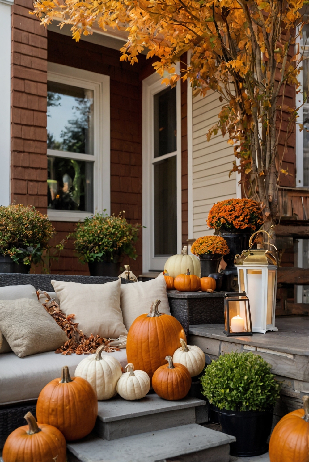 Outdoor fall decorations, Fall front porch, Autumn porch decor, Fall outdoor decorating, Cozy fall porch