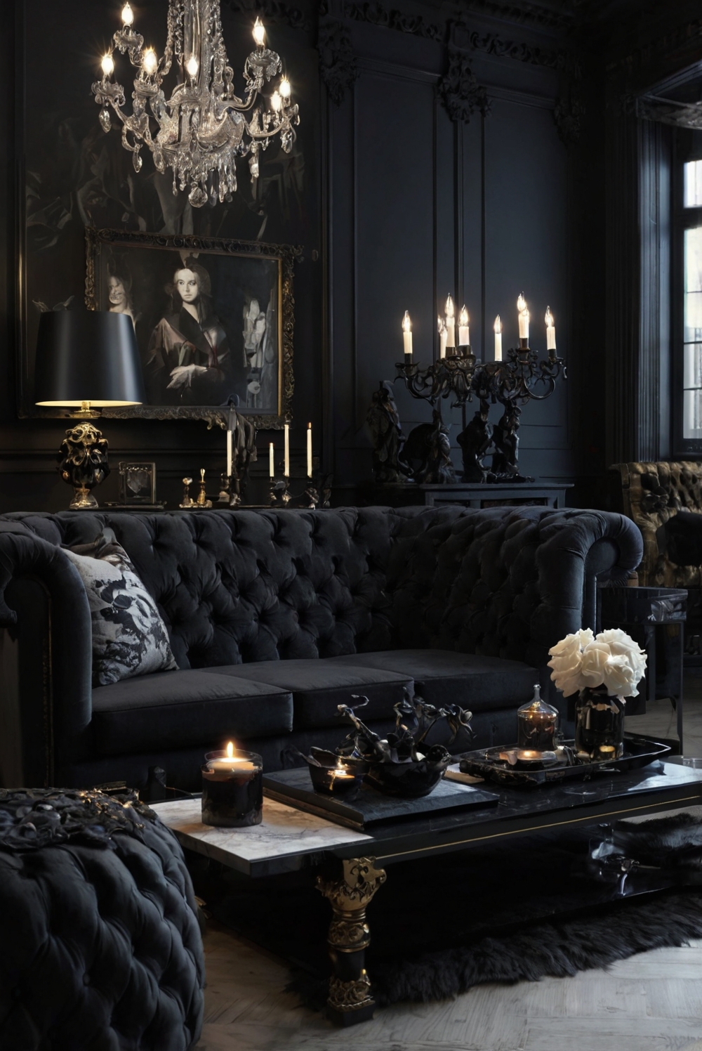 gothic home decor, goth furniture, edgy home decor, alternative home decor, goth interior design