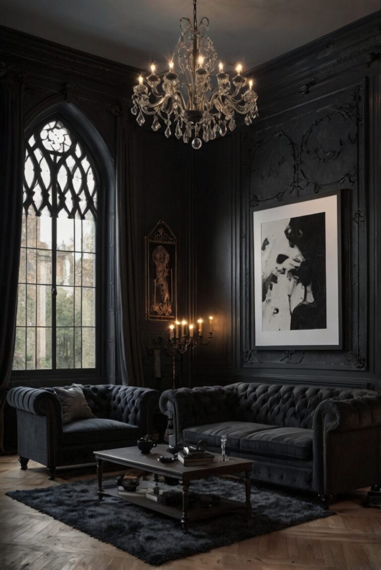 victorian gothic decor, elegant gothic living room, gothic furniture design, gothic-inspired home accessories, gothic revival style