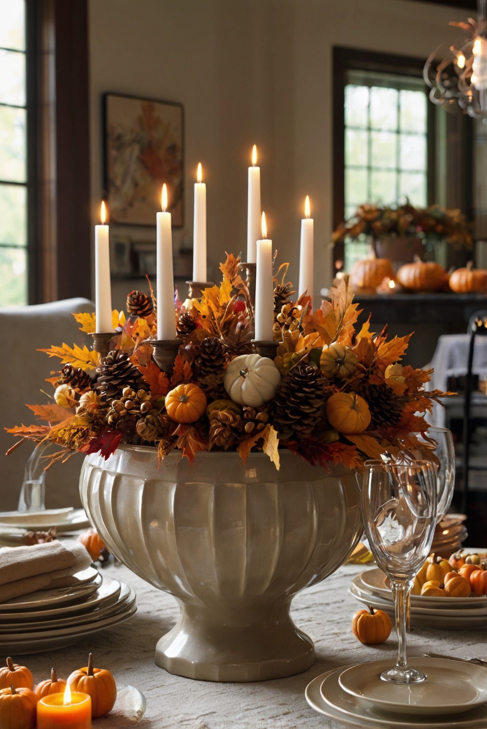 Thanksgiving room decor, Festive atmosphere, Thanksgiving decorating ideas, Seasonal room design, Holiday home decor