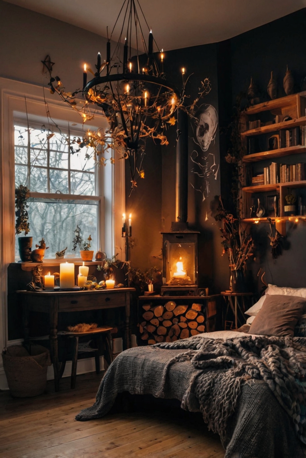 witchy home decor, mystical bedroom decor, cozy living room decor, witchy room ideas, mystical home space