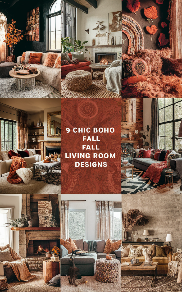 boho living room decor, boho chic furniture, fall home decor, stylish living room ideas, trendy interior design