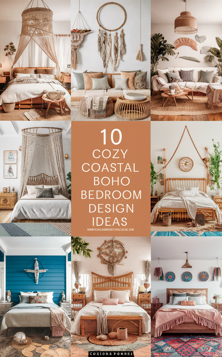 Coastal Boho Bedroom Decor, Bohemian Beach Bedroom, Coastal Chic Bedroom, Boho Coastal Retreat, Coastal Boho Bedroom Designs