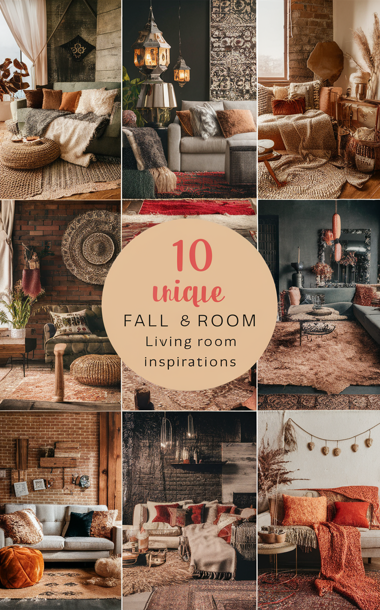 boho living room decor, bohemian furniture, fall home decor, boho interior design, autumn decorations