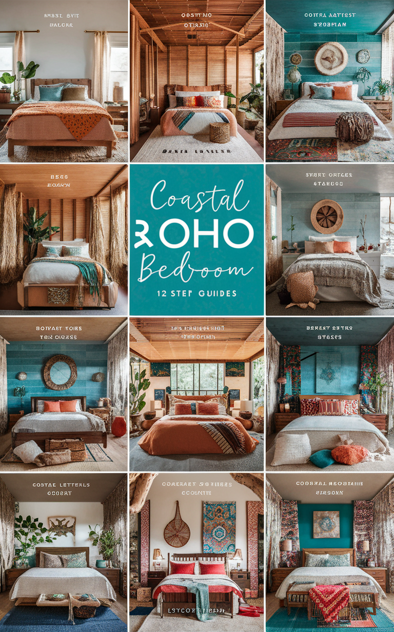 coastal decor, boho bedroom, stylish interior, home design, coastal chic