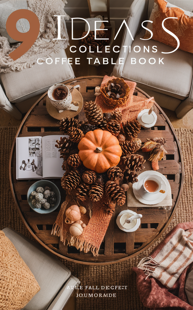 Coffee table decor ideas, Autumn coffee table styling, Fall home decor, Creative table decor, Living room decor ideas