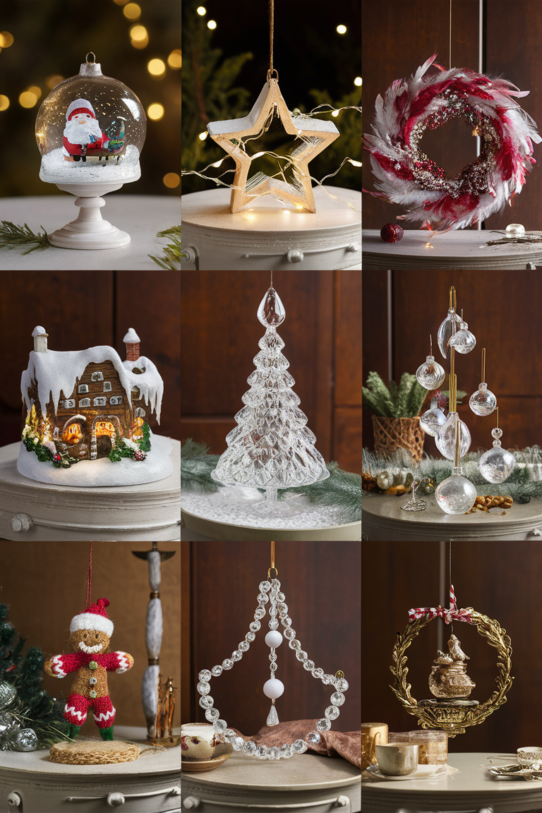 Ornament display ideas, Christmas decoration display, Unique ornament display, DIY ornament display, Ornament hanging ideas