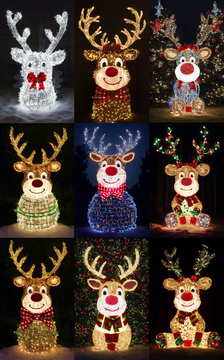 Reindeer Christmas lights, Christmas light displays, Outdoor Christmas decorations, Festive holiday lights, Winter wonderland lights