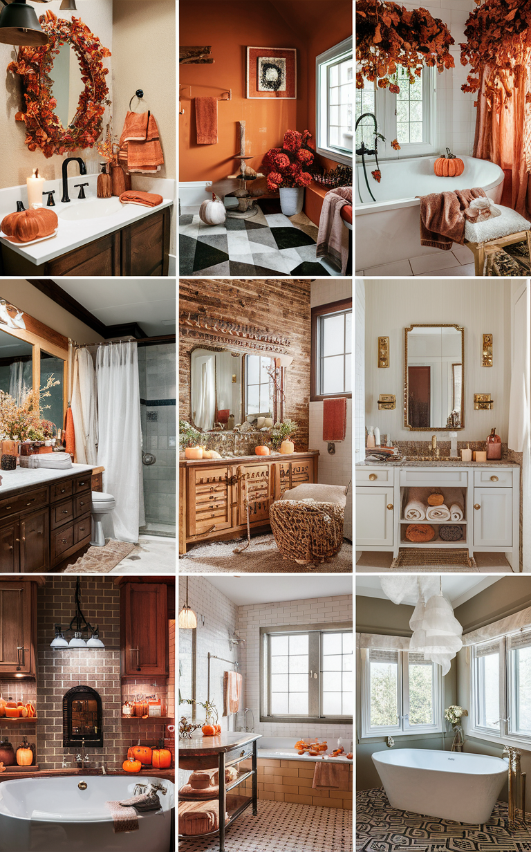 fall bathroom decor ideas, autumn bathroom accessories, cozy harvest bathroom, seasonal bathroom makeover, rustic fall bathroom design