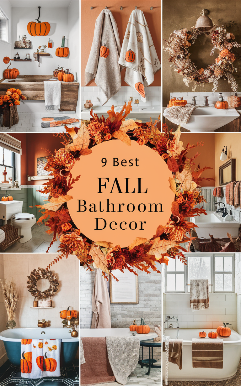 fall bathroom decor, autumn bathroom inspiration, cozy bathroom design, seasonal bathroom upgrades, rustic bathroom remodel