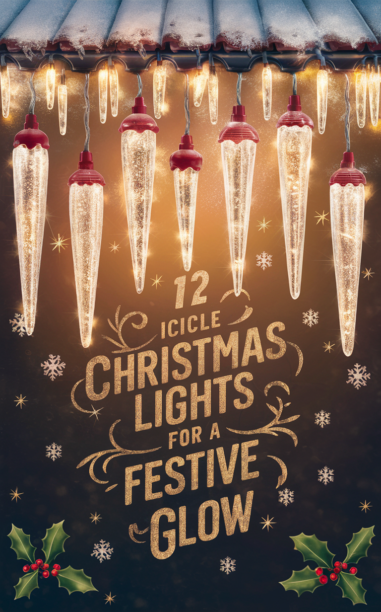 Icicle lights, LED Christmas lights, Outdoor Christmas lights, Hanging lights, Twinkle lights