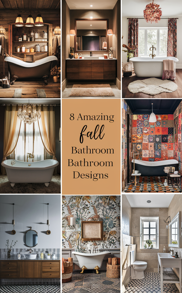 fall bathroom decor ideas, cozy bathroom decor, autumn bath decor, seasonal bathroom decorations, rustic bathroom makeover