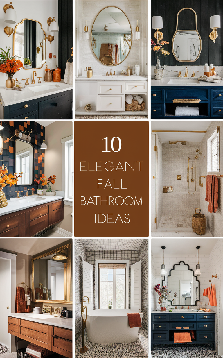 Elegant bathroom decor, Fall bathroom design, Cozy bathroom accessories, Stylish bathroom renovation, Luxury bathroom fixtures