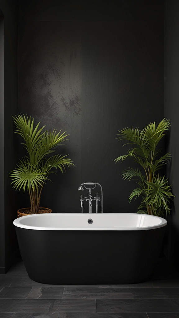 Japandi Bathroom with Freestanding Bathtubs